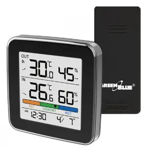 Wireless Weather Station GreenBlue GB169 B with color display, indoor and outdoor sensors