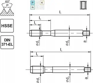 Fanar Mašīnas vītņurbis M3 DIN-371B HSSE 800 6H