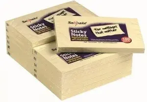 Snopake Sticky Notes 127x76 Yellow 100 Sheets