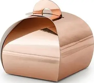 PartyDeco Декоративная коробочка розовое золото 6x6x5,5 см 10 шт
