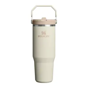Termokrūze ar salmiņu STANLEY The IceFlow Flip Straw 2.0 Tumbler 0.89L krēma krāsā