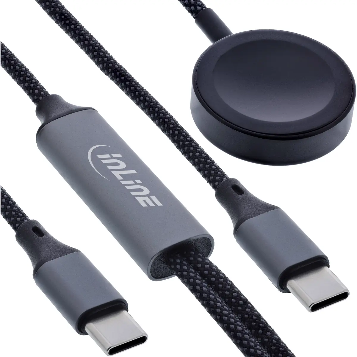 InLine 2-in-1 uzlādes kabelis Apple Watch