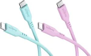 Goobay Coral Crush Set USB-C Silicone Cable 1.5 m Turquoise Pink