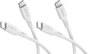 Goobay Комплект кабелей данных USB-C 2x силиконовые белые 1,5 м