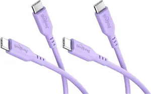 Goobay Комплект 2x Силиконовый кабель USB-C, 1.5 м, фиолетовый, 81249