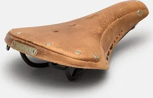 Brooks B17 Softened Short velosipēda sēdeklis, Dark Tan, tērauda sliedes, āda