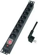 LogiLink PDU8C05 19-дюймовый сетевой фильтр на 8 розеток с защитой от перенапряжения для Германии, Нидерландов, Австрии и Люксембурга