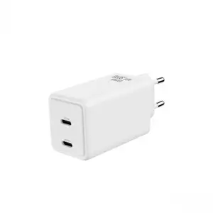Зарядное устройство GRATEQ OLOS GaN 65W с 2 портами USB-C Power Delivery и поддержкой PPS Белый