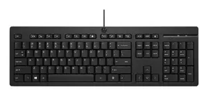 HP 125 Wired Office USB Full-size Keyboard Black with Plunger Key Switch and Numeric Keypad