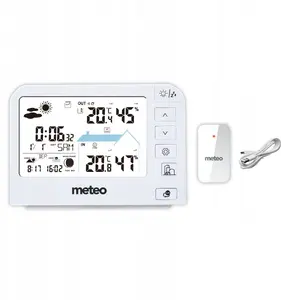 Weather Station Meteo SP204 with Hygrometer, External Sensor, and DCF Time Synchronization