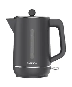 Tornado TKE-01328-GS Electric Kettle 1.7 L 2200 W Retro Design Black Plastic with Water Level Indicator and Filter
