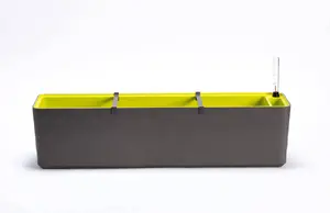 URBALIVE BERBERIS Rectangular Self-Watering Planter 80x20 cm Grey-Brown