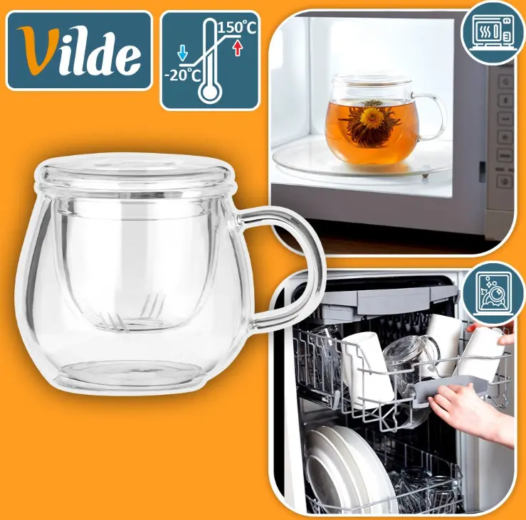 Стеклянная кружка с ситечком Vilde 400 мл Photo 4