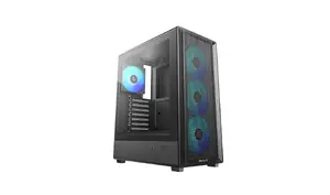 DeepCool CC550 4F Mid Tower Computer Case, ATX PS2, 7 Expansion Slots, Black