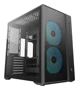 DeepCool CG590 MESH 2F Midi Tower Melns Datora Korpuss ar Rūdītu Stiklu, 2x 160 mm Ventilatoriem, ATX, Micro ATX, ITX Atbalsts