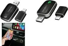 LOGILINK BT0076 Bluetooth 5.0 Wireless CarPlay and Android Auto Adapter Dongle