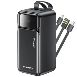 Awei PA-107 Power Bank 50000mAh 22.5W Power Delivery ar 3 USB pieslēgvietām