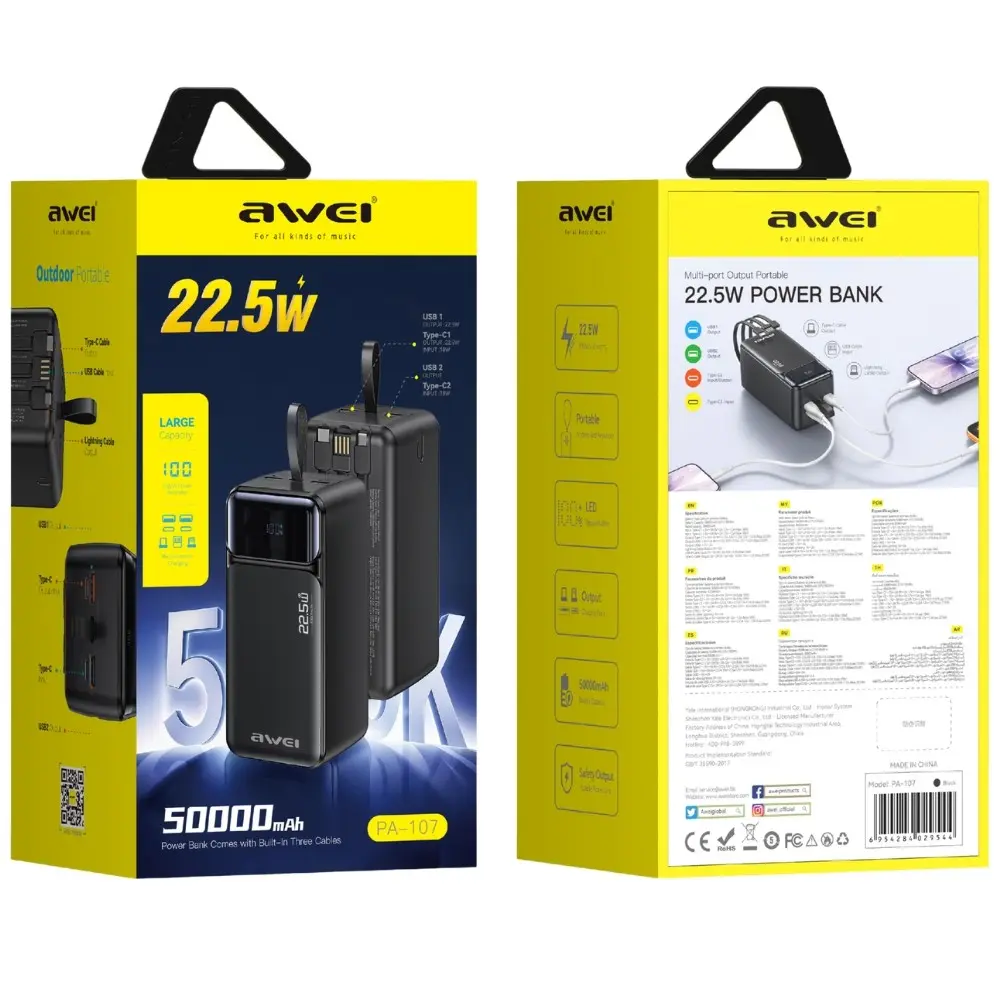 Awei PA-107 Power Bank 50000mAh 22.5W Photo 2