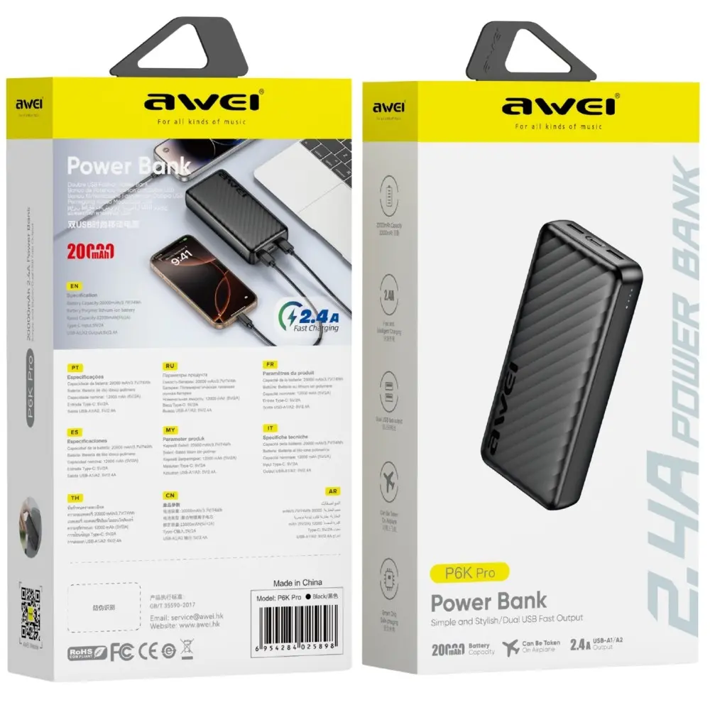 Awei P6K Pro Powerbank 20000mAh Photo 2