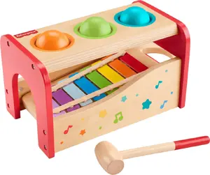 MATTEL Fisher-Price Wood Стучалка-ксилофон HXT88 Деревянная музыкальная игрушка