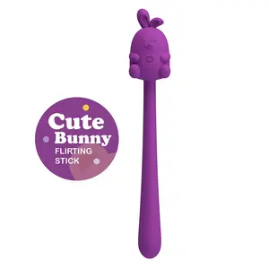 Hightech Cute Bunny Flirting Stick Flexible Vibrator USB Rechargeable Purple с 7 режимами вибрации и мягким силиконом
