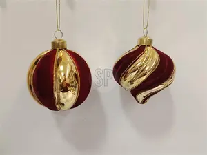 Елочная игрушка ABR825340 золотой и красный декоративный элемент