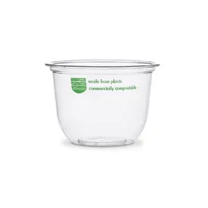 Mixpack Bella Container 300 ml Transparent with Green Application Made of Cornstarch PLA
