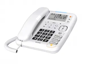 Аналоговый и DECT телефон Alcatel TMAX 70 с проводной трубкой громкой связью телефонной книгой на 99 номеров определителем номера дисплеем белый