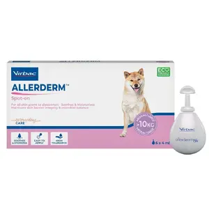 VIRBAC Allerderm Spot On šķidrais līdzeklis ādas un apmatojuma kopšanai lielo šķirņu suņiem no 25 līdz 45 kg 6x4ml