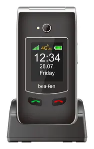 Beafon SL645plus LTE Flip Camera Phone 2.8 Inch 240 x 320 Pixels Single SIM 4G Bluetooth FM Radio 1000 mAh Black and Silver