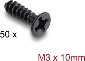 Delock M3 x 10 mm Fan Screws Black 50 Pieces
