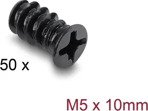 Delock M5 x 10 mm Fan Screws Black 50 Pieces