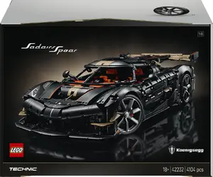 LEGO Technic Koenigsegg Sadair's Spear Megacar building set with moving parts and authentic mechanical details