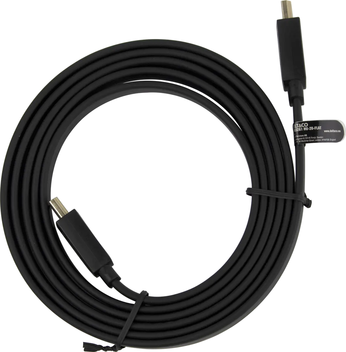 Кабель HDMI DELTACO HU-20-FLAT Photo 2