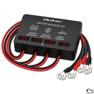 Qoltec 48V Battery Voltage Balancer for 4 x 12V AGM GEL LiFePO4 Batteries 10A LED