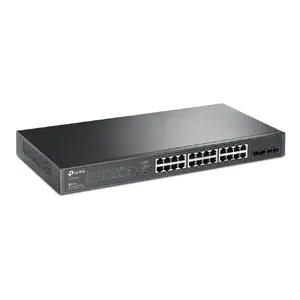 TP-Link JetStream 28-portu gigabitu viedais PoE komutators ar 24 PoE+ portiem L2/L2+ pārvaldāmais tīkla komutators ar 24 Gigabit Ethernet portiem un 4 SFP slotiem