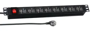 EFB Elektronik EK631USB.1 Power Extension Strip 3 m Metal Housing Black with On Off Switch IP20 16 USB Ports Indoor