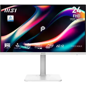 MSI PRO MAX 241PHW E14 Computer Monitor 23.8 Inch Full HD LCD White 144Hz 1ms Built-in Speakers USB Hub VESA