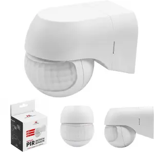 Maclean MCE623 W PIR Infrared Motion Sensor 12-24V IP44 White 12m Range 60/120W Max Load