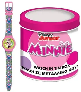 Pulio Minnie analogais rokas pulkstenis skārda bundžā