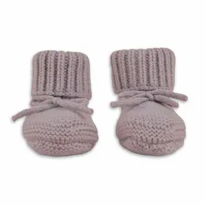 Lodger Slipper Merino wool baby slippers, Rose, size 6-12m