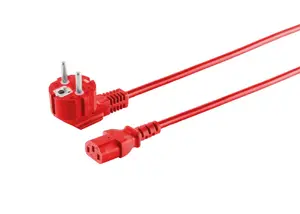 Силовой кабель MicroConnect MC-SCHUANGC13180R красный 1.8 м штекер Type E+F на разъём C13 250В 10А