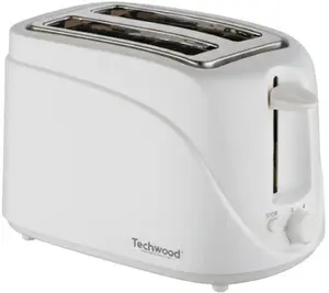Techwood TGP-222 Divu šķērmu tosteris baltā krāsā 700 W ar regulējamu apbrūnināšanas līmeni un drupaču paplāti