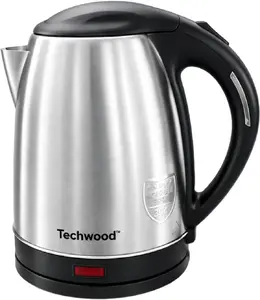 Techwood TBI-018 elektriskā tējkanna, 1.8 l, 1500 W, nerūsējošais tērauds, sudraba