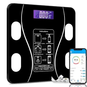 Smart scale Riff RF-8395 with body mass index BMI, app connectivity, LCD display and maximum capacity of 180kg