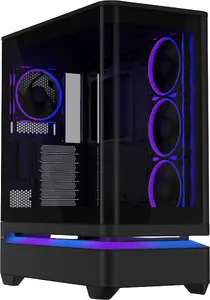 ASUS PRIME AP304 TG ARGB Black PC Case with Tempered Glass, ARGB Fans, USB Type-C, and Support for ATX, Micro-ATX, and Mini-ITX Motherboards