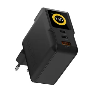 Xtorm XECNG1401 NextGen GaN3 Ultra Wall Charger 140W with 2 USB-C and 1 USB-A Ports Fast Charging Black