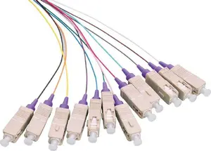 LogiLink FL4SC02 SC OM4 50/125µ fiber optic pigtail set, 2 meters, violet, 12 pieces