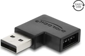 Адаптер Delock USB 2.0 Type-A штекер на Easy USB Type-A гнездо левый угловой