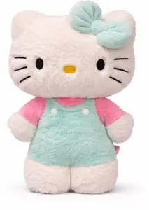 Hello Kitty Fluffy Zaļa plīša mīkstā rotaļlieta 40 cm